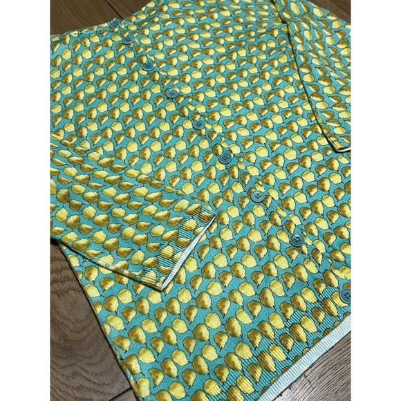 Talbots Women's Aqua Pear Novelty‎ Print Scoop Neck Sweater Size 1X-Lightweight - Picture 6 of 11